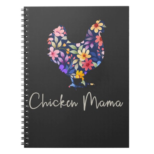 Chicken mama hen bloemen boer schatkip notitieboek (Voorkant)