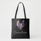 Chicken mama hen bloemen boer schatkip tote bag (Voorkant)