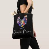 Chicken mama hen bloemen boer schatkip tote bag (Dichtbij)