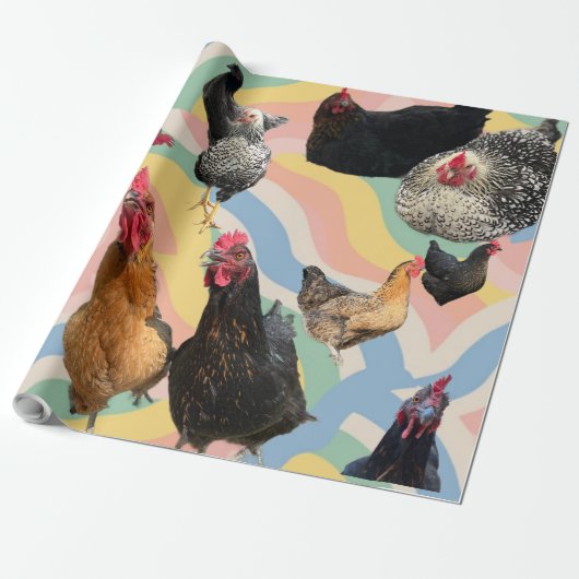 Chicken Mania 2 All Occasion Wrapping Paper Cadeaupapier (Uitgerold)