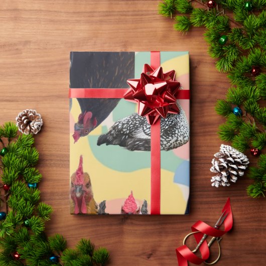 Chicken Mania All Occasion Wrapping Paper  Cadeaupapier (Feestdagen Geschenken)