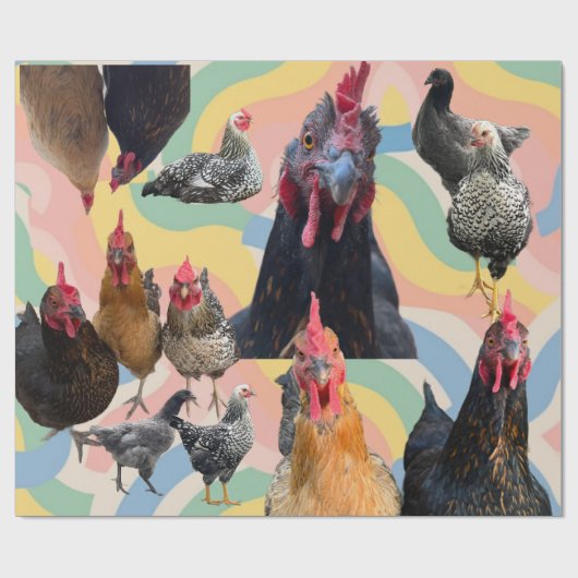 Chicken Mania All Occasion Wrapping Paper  Cadeaupapier (Vlak)