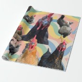 Chicken Mania All Occasion Wrapping Paper  Cadeaupapier (Uitgerold)