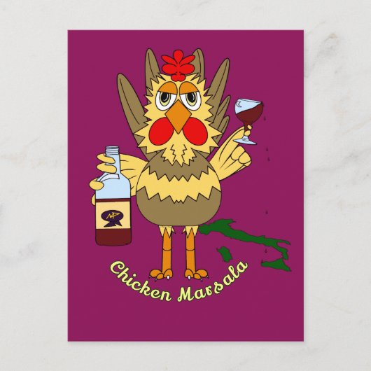 Chicken Marsala ~ Funny Chicken Briefkaart (Voorkant)