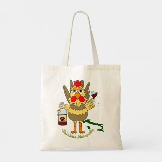 Chicken Marsala ~ Grappige Kip Tote Bag (Achterkant)