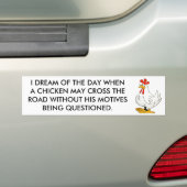 Chicken May Cross zonder Motives Bumpersticker (Op auto)