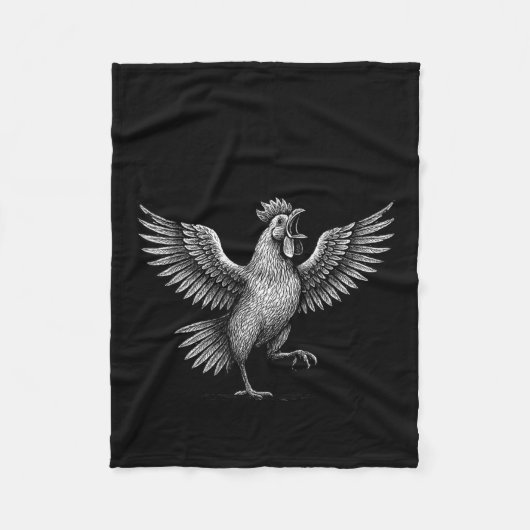 Chicken Meme Caw Funny Sayings Rooster Humor Quote Fleece Deken (Voorkant)