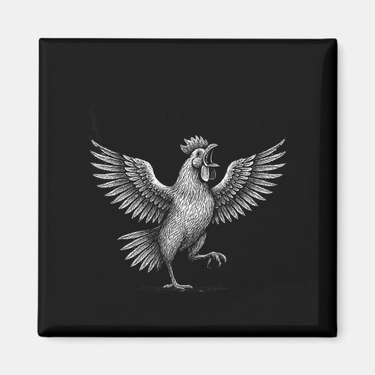 Chicken Meme Caw Funny Sayings Rooster Humor Quote Magneet (Voorkant)