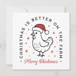 Chicken Merry Christmas boerderij Country Grappige Feestdagenkaart