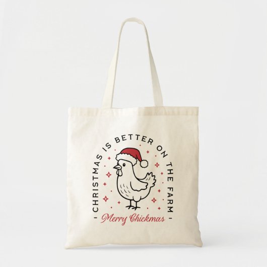 Chicken Merry Christmas country funny farm animal Tote Bag (Voorkant)