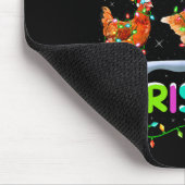 Chicken Merry Christmas Lights Santa Hat Funny Chi Muismat (Hoek)