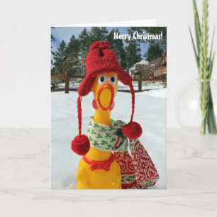 Chicken Merry Christmas Wenskaart! Feestdagen Kaart