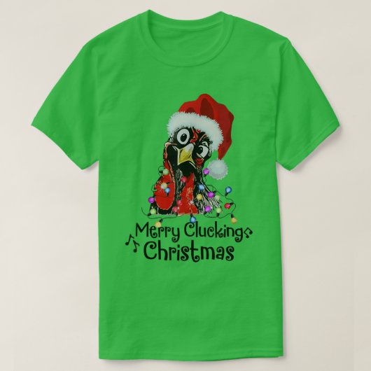Chicken Merry Clucking Christmas Santa Funny Xmas  T-shirt (Design voorkant)
