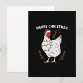 Chicken Merry-kerst Funny Santa Hat Chicken Li Kaart (Voorkant / Achterkant)
