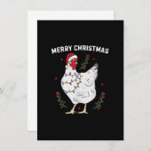 Chicken Merry-kerst Funny Santa Hat Chicken Li Kaart (Voorkant / Achterkant)
