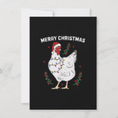 Chicken Merry-kerst Funny Santa Hat Chicken Li Kaart (Voorkant)