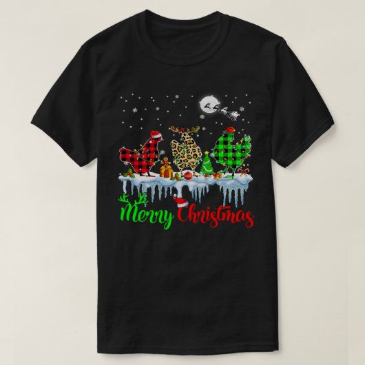 Chicken Merry kerstreindekerstman Santa Elf Pset C T-shirt (Design voorkant)