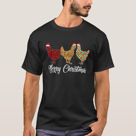 Chicken Merry Red Green Pset Leopard Pa T-shirt (Voorkant)