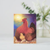Chicken met Chick Boerderij Art - Multi Briefkaart (Staand voorkant)