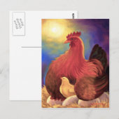 Chicken met Chick Boerderij Art - Multi Briefkaart (Voorkant / Achterkant)