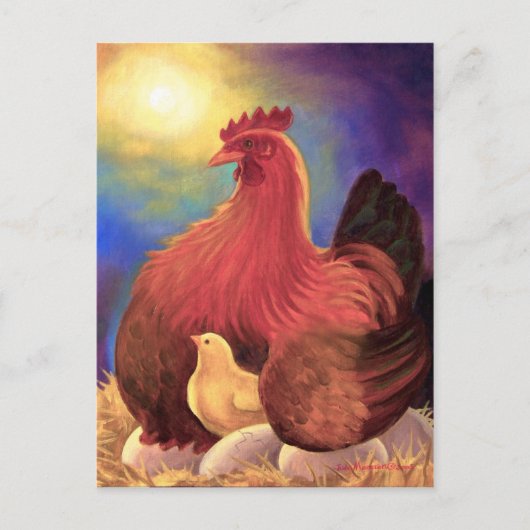 Chicken met Chick Boerderij Art - Multi Briefkaart (Voorkant)