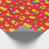 Chicken Mom Schattigee Kerst Feestdagen Chicks Cadeaupapier (Hoek)