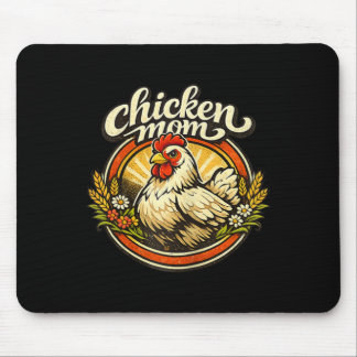 Chicken Mom Vintage Crest Illustration _1  Muismat