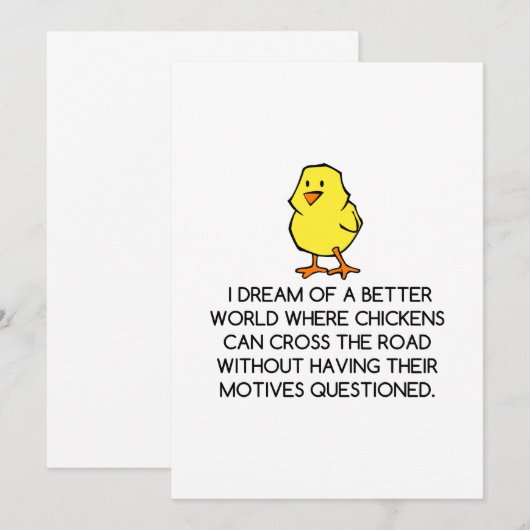 CHICKEN MOTIEVEN BEDANKKAART (Voorkant / Achterkant)