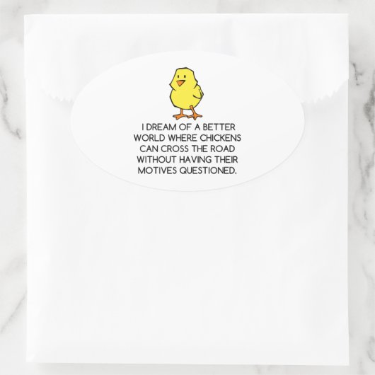 CHICKEN MOTIEVEN OVALE STICKER (Tas)
