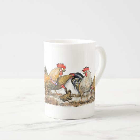 Chicken mug #7 porselein kop (Voorkant rechts)