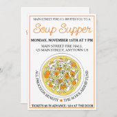 Chicken Noodle Soup Bowl Super Dinner Party Kaart (Voorkant / Achterkant)