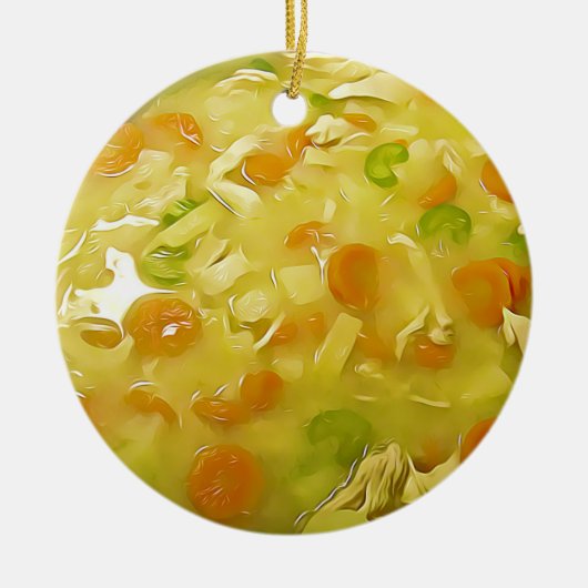 Chicken Noodle Soup Gag Gift Food Kerstmis Keramisch Ornament (Voorkant)
