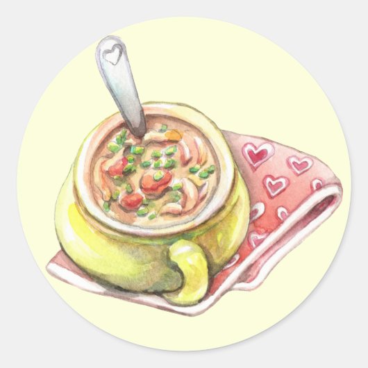 Chicken Noodle Soup Ronde Sticker (Voorkant)