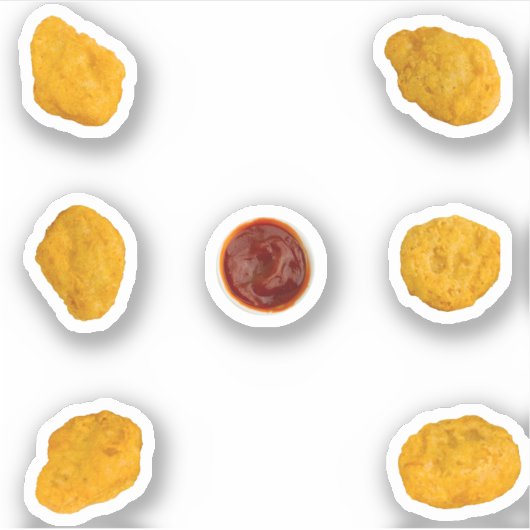 Chicken Nugget 6 Pack met Ketchup Sticker (Voorkant)