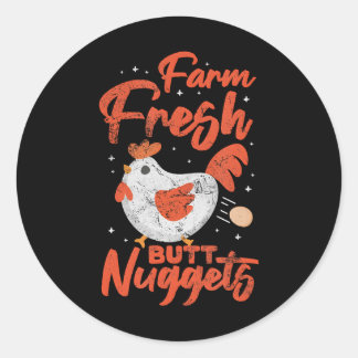 Chicken Nugget Boerderij Fresh Butt Nuggets Verdri Ronde Sticker
