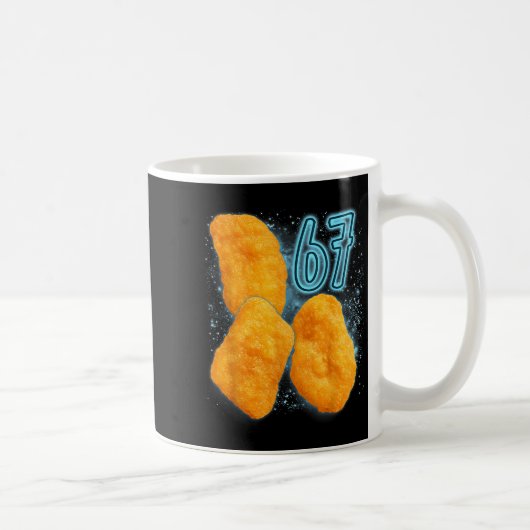 Chicken Nugget Lover 67 Meme Six Seven Fried Chick Koffiemok (Rechts)