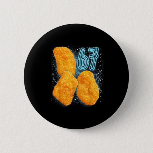 Chicken Nugget Lover 67 Meme Six Seven Fried Chick Ronde Button 5,7 Cm (Voorkant)