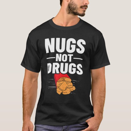 Chicken Nugget Vegan Nuggs Fries Sauce T-shirt (Voorkant)