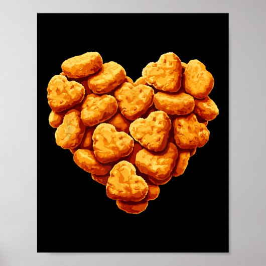 Chicken Nuggets Are My Valentine Heart Funny Valen Poster (Voorkant)