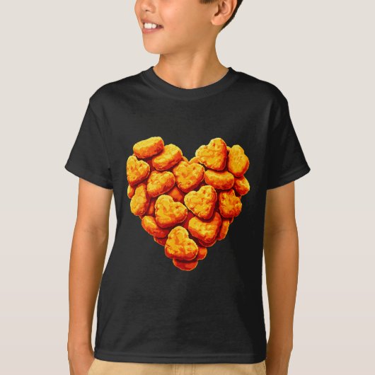 Chicken Nuggets Are My Valentine Heart Funny Valen T-shirt (Voorkant)