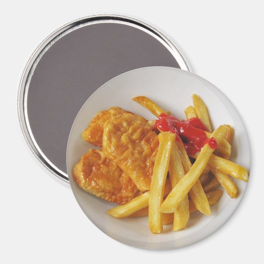 Chicken Nuggets en Fries Borden Magnet (Voorkant / Achterkant)