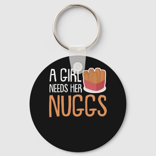 Chicken Nuggets Girls heeft haar ruggen nodig Sleutelhanger (Voorkant)