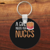 Chicken Nuggets Girls heeft haar ruggen nodig Sleutelhanger (Voorkant)