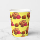 Chicken Nuggets met Ketchup Junk Food Foodie Papieren Bekers (Achterkant)