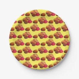 Chicken Nuggets met Ketchup Junk Food Foodie Papieren Bordje