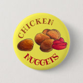 Chicken Nuggets met Ketchup Junk Food Foodie Ronde Button 5,7 Cm (Voorkant)