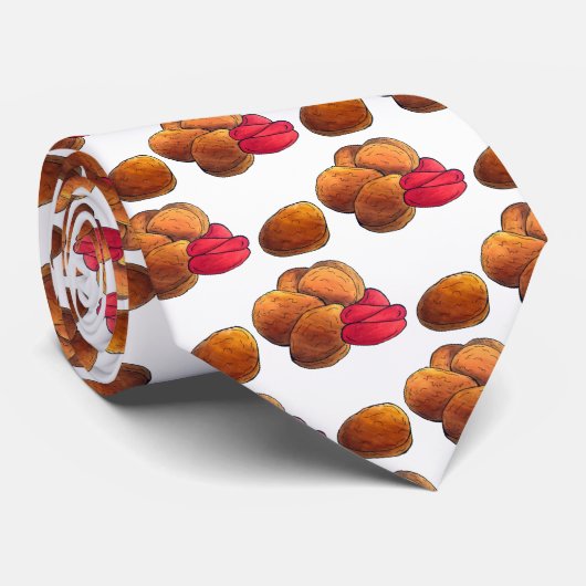 Chicken Nuggets met Ketchup Junk Food Foodie Stropdas (Opgerold)