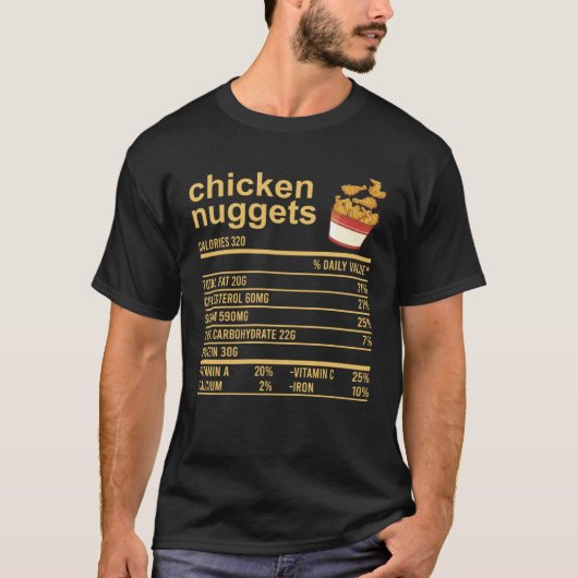 Chicken Nuggets Nutrition Facts Apparel  Thanksgiv T-shirt (Voorkant)