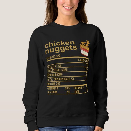 Chicken Nuggets Nutrition Facts Apparel  Thanksgiv Trui (Voorkant)
