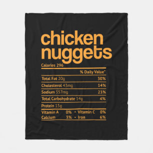 Chicken Nuggets Nutrition Facts Funny Thanksgiving Fleece Deken